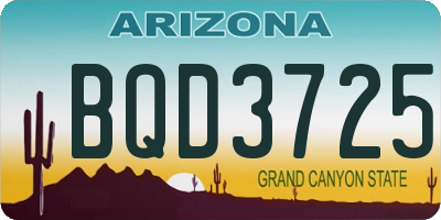AZ license plate BQD3725