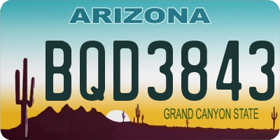 AZ license plate BQD3843