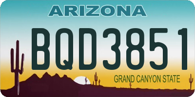 AZ license plate BQD3851