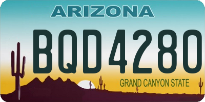 AZ license plate BQD4280
