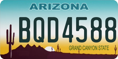 AZ license plate BQD4588