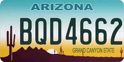 AZ license plate BQD4662
