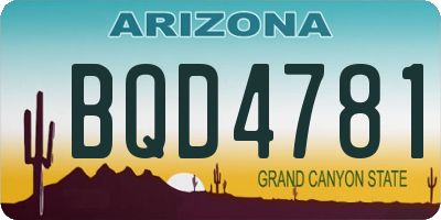 AZ license plate BQD4781