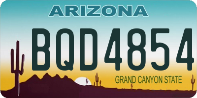 AZ license plate BQD4854