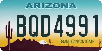AZ license plate BQD4991