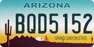 AZ license plate BQD5152