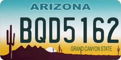 AZ license plate BQD5162