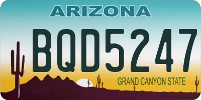 AZ license plate BQD5247