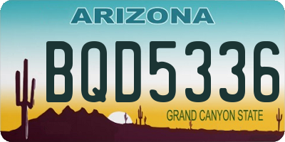 AZ license plate BQD5336