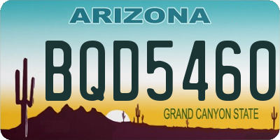 AZ license plate BQD5460