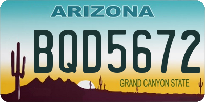 AZ license plate BQD5672