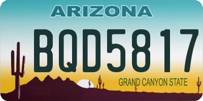 AZ license plate BQD5817