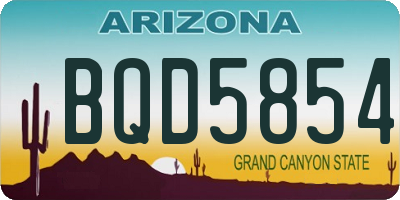 AZ license plate BQD5854