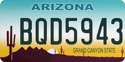 AZ license plate BQD5943