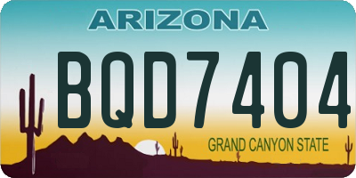 AZ license plate BQD7404