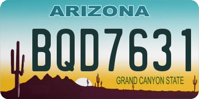 AZ license plate BQD7631