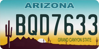 AZ license plate BQD7633