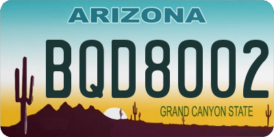 AZ license plate BQD8002