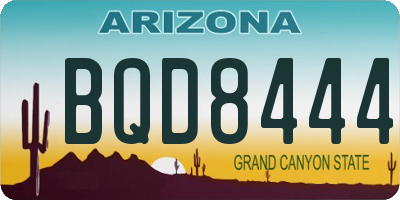 AZ license plate BQD8444