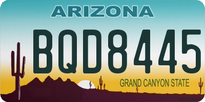 AZ license plate BQD8445