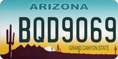 AZ license plate BQD9069