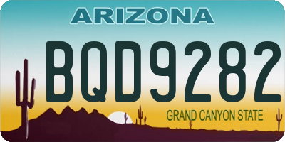 AZ license plate BQD9282