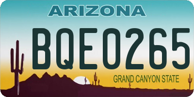 AZ license plate BQE0265