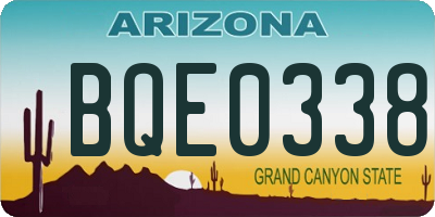 AZ license plate BQE0338