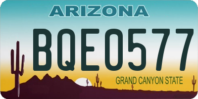 AZ license plate BQE0577