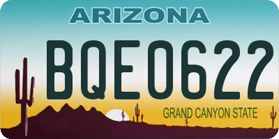 AZ license plate BQE0622