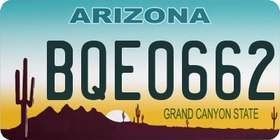 AZ license plate BQE0662