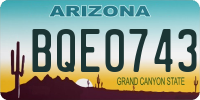 AZ license plate BQE0743