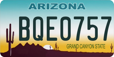 AZ license plate BQE0757