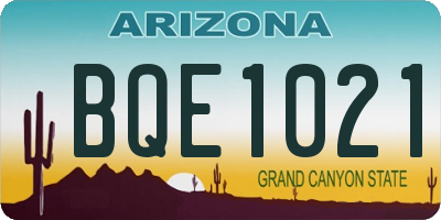 AZ license plate BQE1021