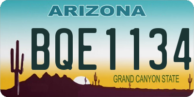 AZ license plate BQE1134