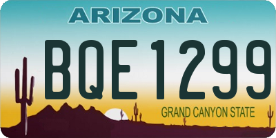 AZ license plate BQE1299