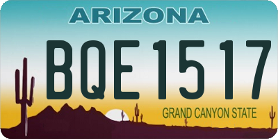 AZ license plate BQE1517