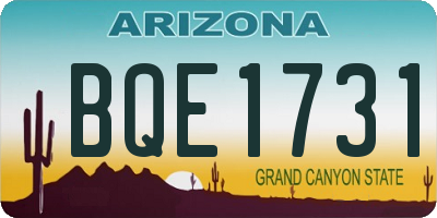 AZ license plate BQE1731