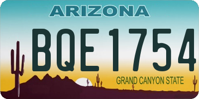AZ license plate BQE1754