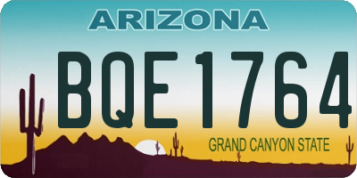AZ license plate BQE1764