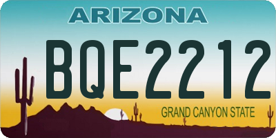 AZ license plate BQE2212