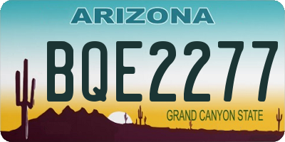AZ license plate BQE2277