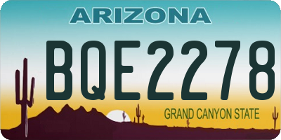 AZ license plate BQE2278