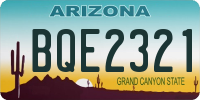 AZ license plate BQE2321