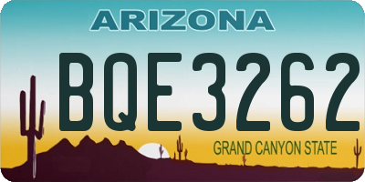 AZ license plate BQE3262
