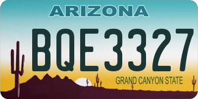 AZ license plate BQE3327