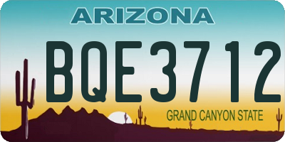 AZ license plate BQE3712