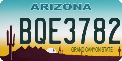 AZ license plate BQE3782