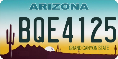 AZ license plate BQE4125