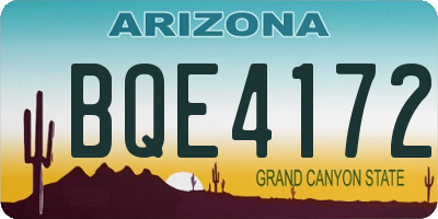 AZ license plate BQE4172